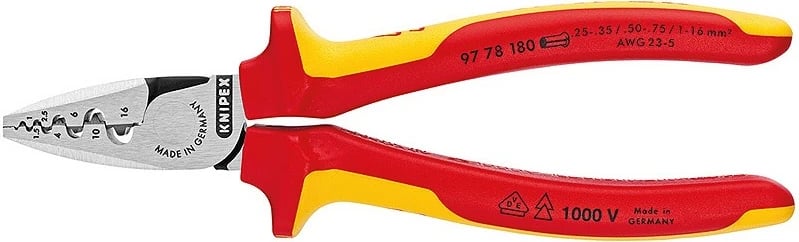 Vegël kombinim Knipex 97 78 180, për krimpim, 1.6 cm, plastikë/çelik