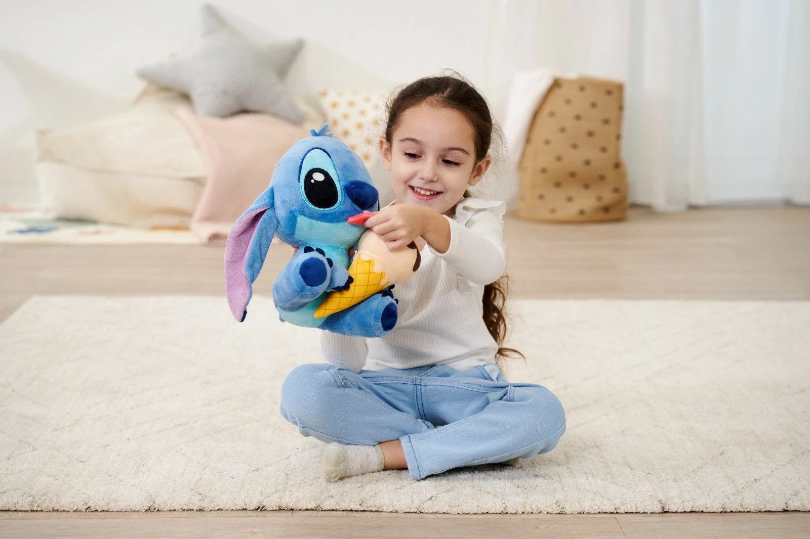 Lodër pelushi Simba Stitch me akullore, 25 cm, multikolor