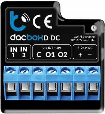 Kontrollues DC Blebox dacBoxD, 2 kanale, WiFi, 0-10V, 5-24V DC