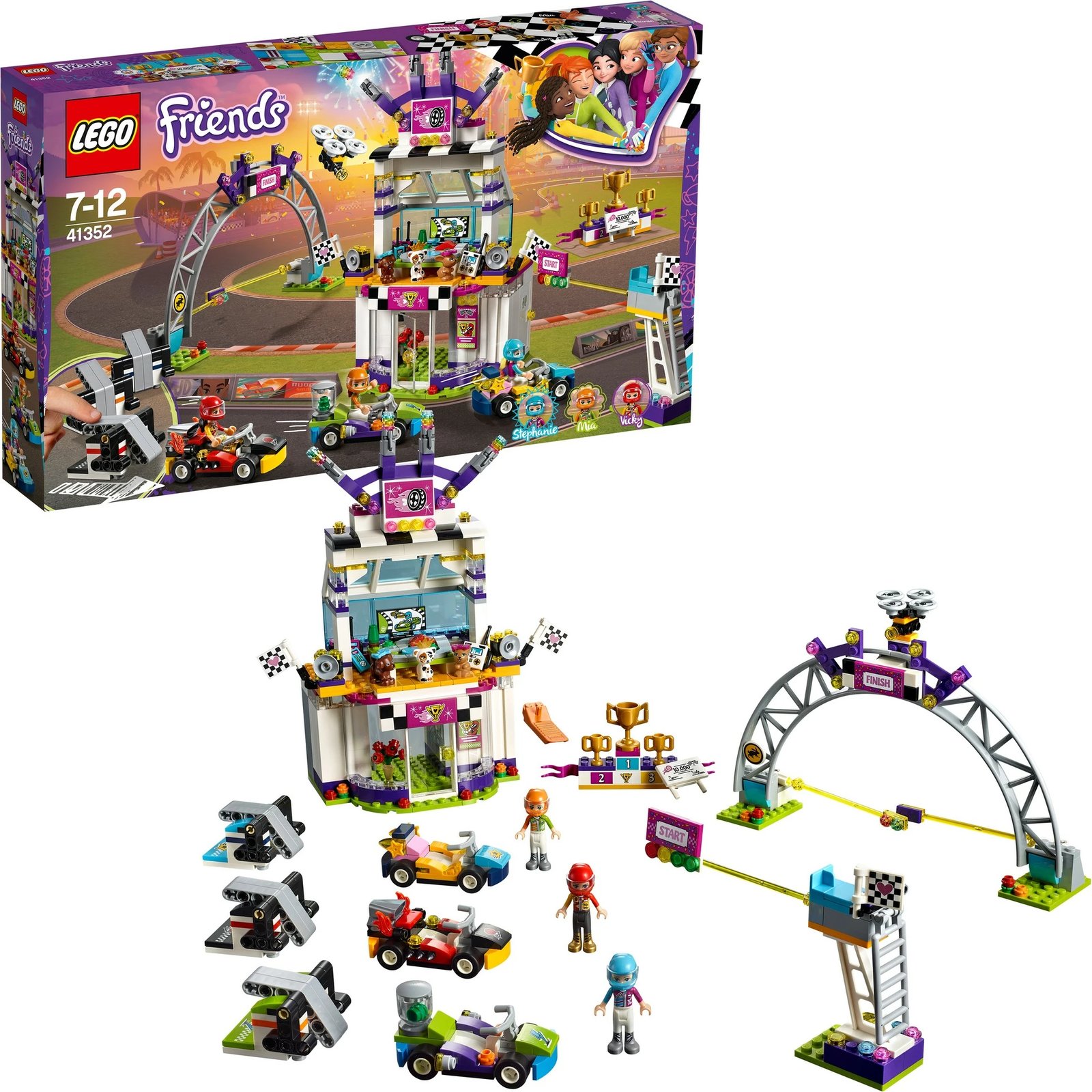 Set ndërtimi LEGO Friends The Big Race Day 41352, 648 pjesë Set ndërtimi LEGO Friends The Big Race Day 41352, 648 pjesë