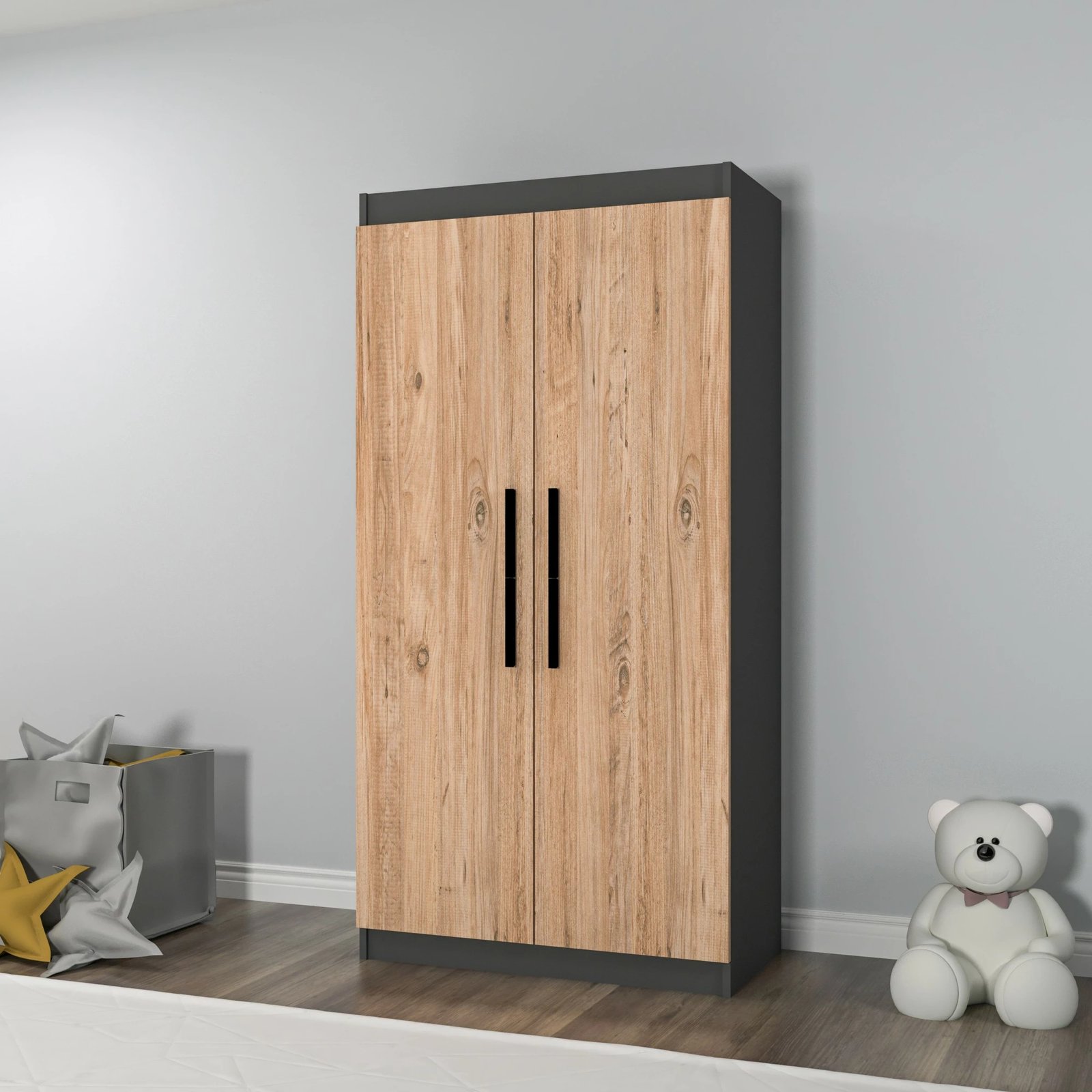 Dollap Hanah Home, Akser, ngjyrë pishë Atlantike dhe antracit