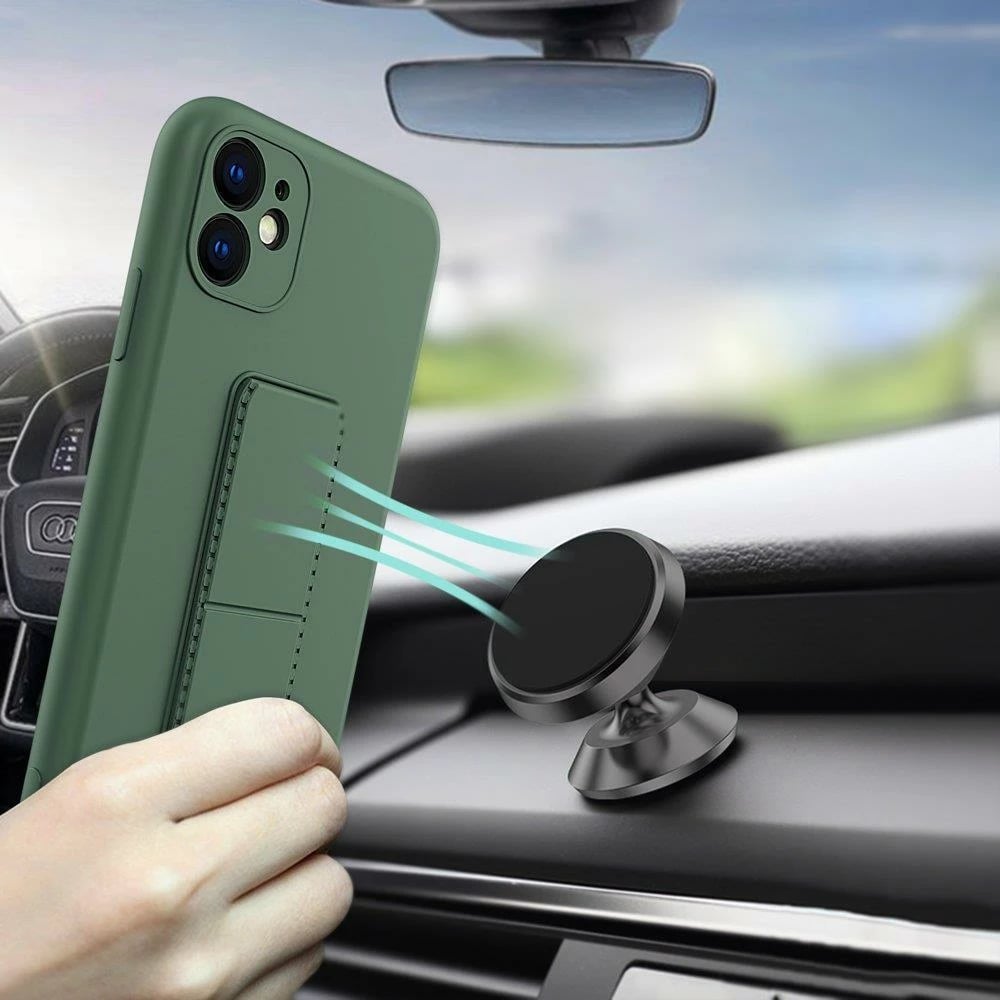 Mbështjellës Wozinsky Kickstand Case për iPhone 12 Pro Max, silikon, e gjelbër e errët