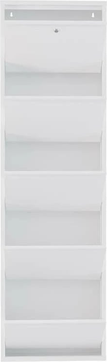 Dollap këpucësh Skye Decor, metalik, 5 pjesë, me kyç, i bardhë