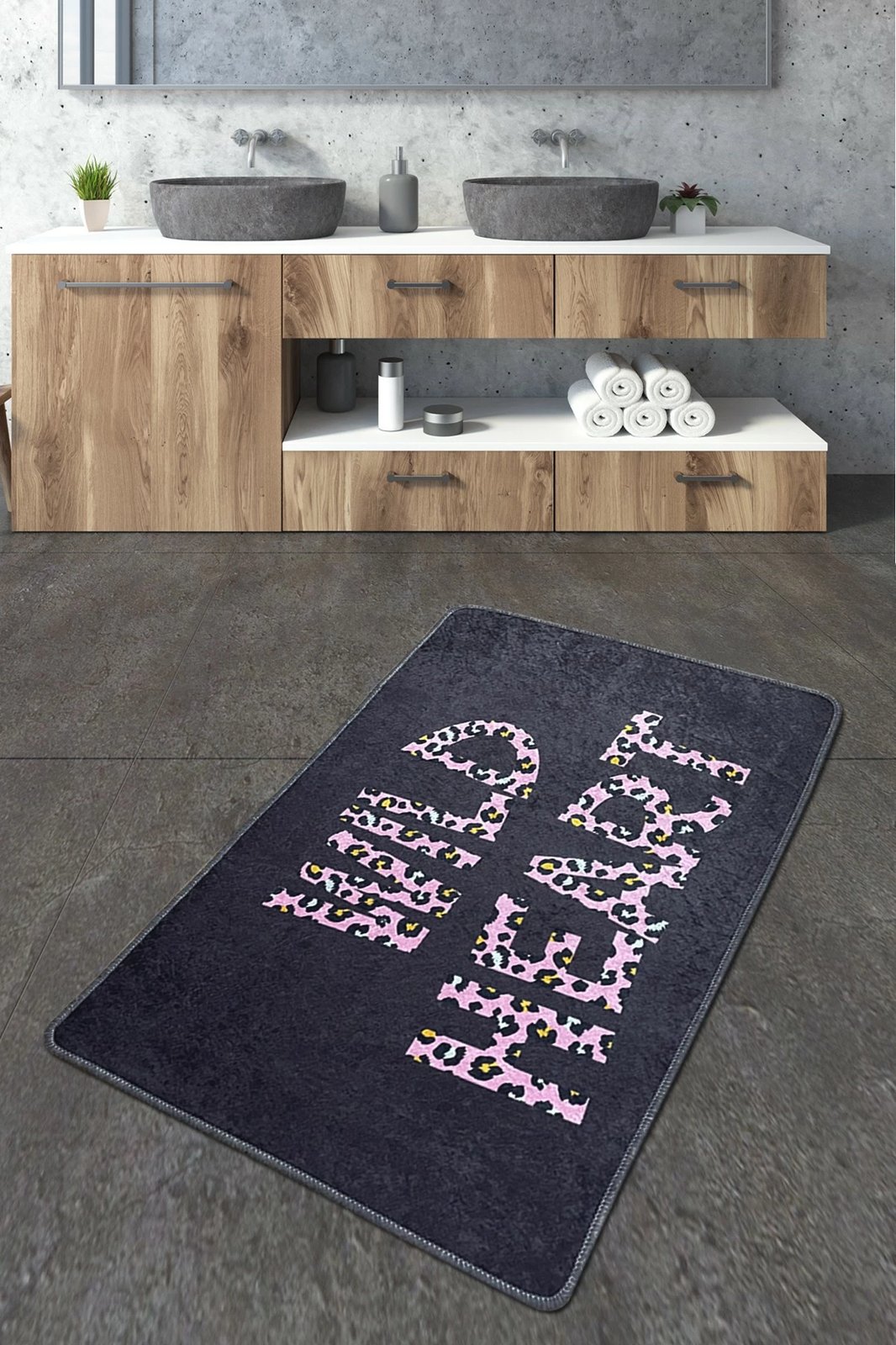 Tapet për banjo Mijölnir, Wild Heart, shumëngjyrësh, 70x120cm Tapet për banjo Mijölnir, Wild Heart, shumëngjyrësh, 70x120cm