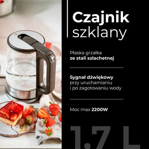 çajnik elektrik, Mesko, MS 1301, 1.7 L, xham, kontroll temperature 60-100°C, 2200W, i zi