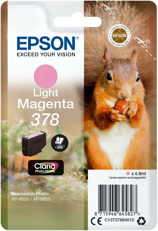 Patron boje, Epson, 378 (C13T37864010), Claria Photo HD, 4.8 ml, Light Magenta