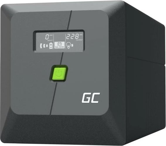 Kasë Green Cell UPSLM600, 600W/1000VA, me ekran LCD, e zezë Kasë Green Cell UPSLM600, 600W/1000VA, me ekran LCD, e zezë