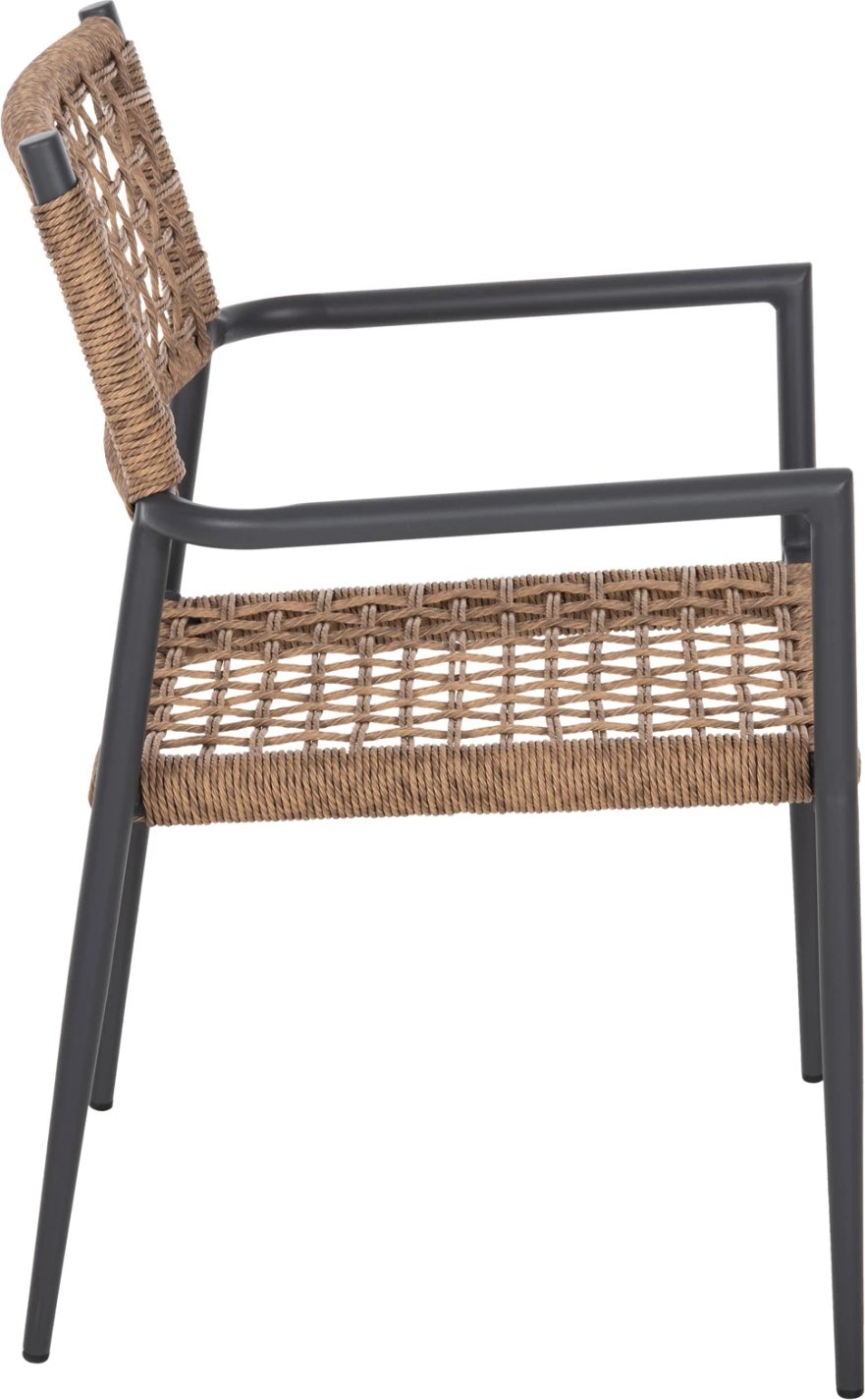 Karrige TRILAN FH6044.03 alumini në ngjyrë antraciti-sintetik ratan në ngjyrë natyrale 57x59x85Hcm