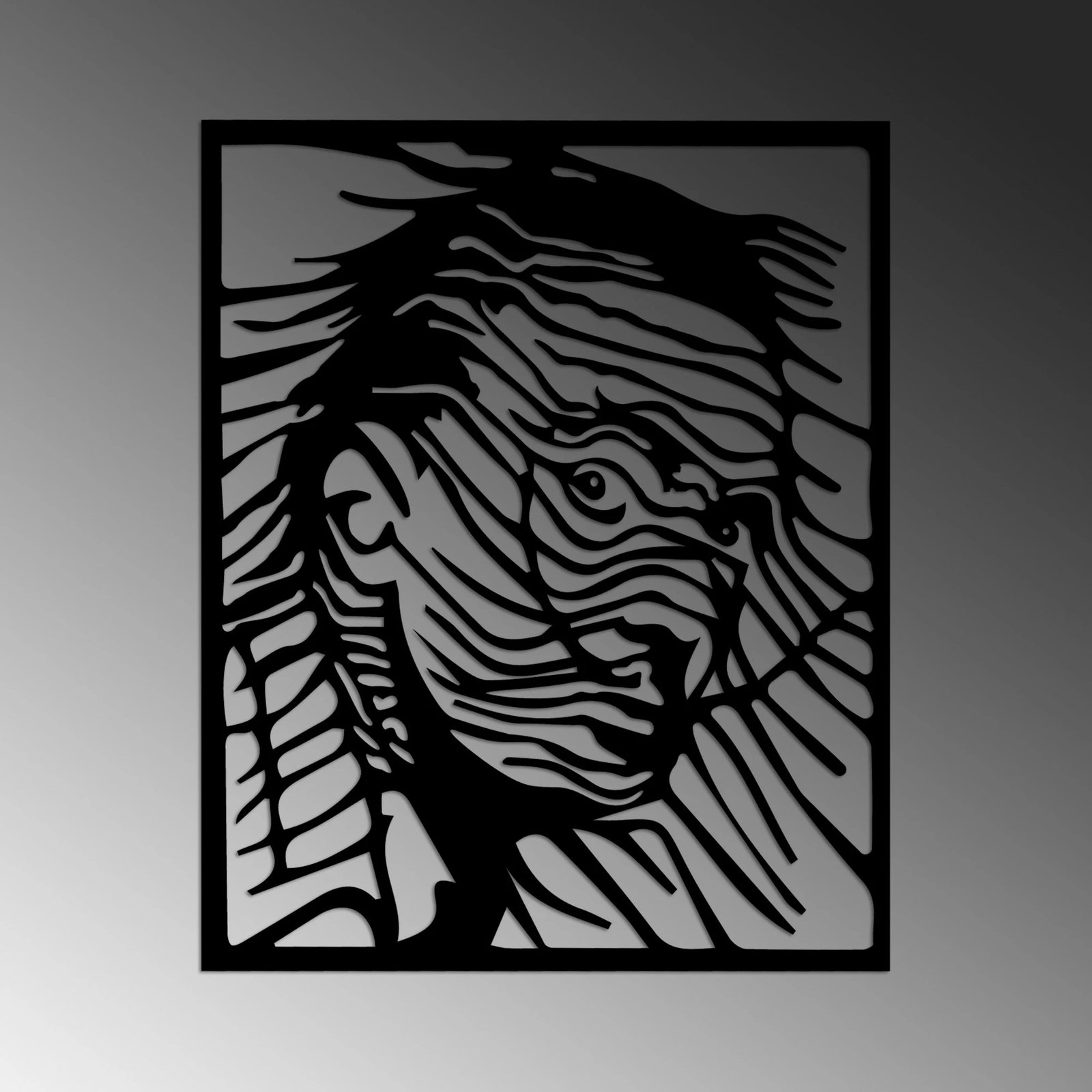 Aksesor dekorativ metalik për mur, Wallity Dali, ngjyrë e zezë, 45x56cm