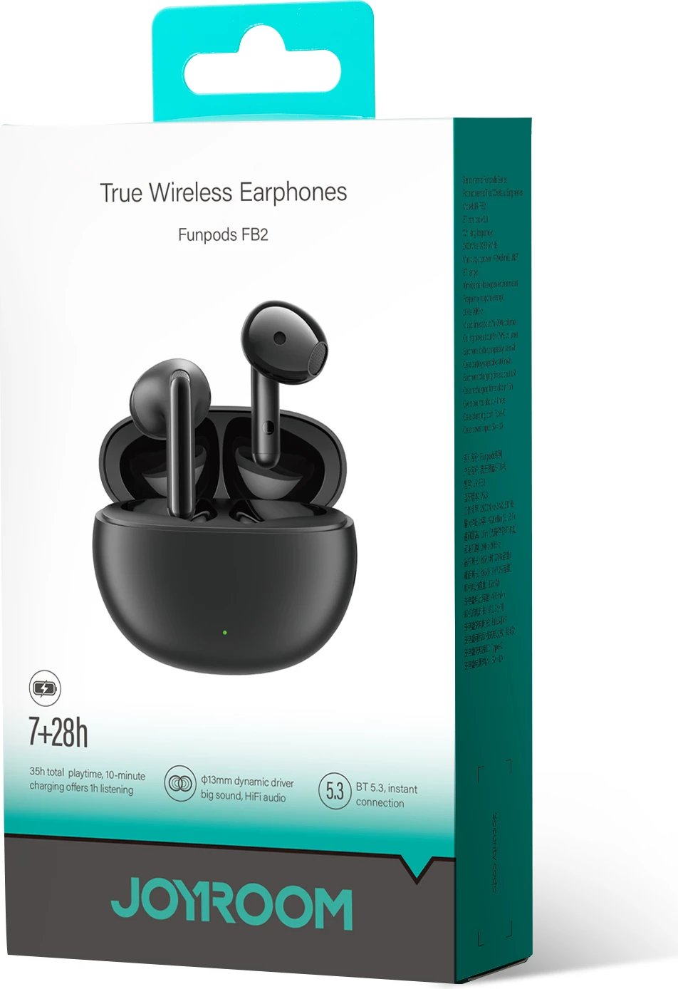 Kufje wireless Joyroom Funpods JR-FB2, Bluetooth 5.3, IP54, të zeza