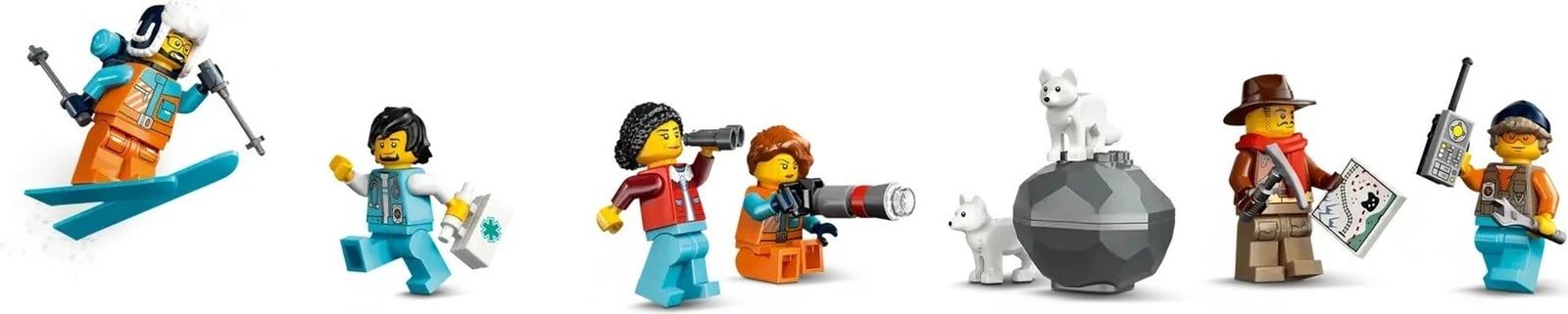 Set lodrash LEGO CITY Explorers Arktik Polar Express Train 60470, 1517 pjesë, me 6 minifigura