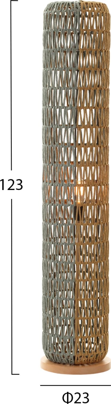 Llambë dyshemeje qëndruese, FH4356, metal-letër, ngjyrë bezhë-pistakio, Φ23Χ123H cm