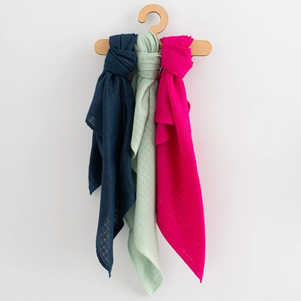 Pelena pambuku New Baby 70x80 cm 100% pambuk OEKO-TEX Standard 100 120 g/m2 set 3 copë rozë