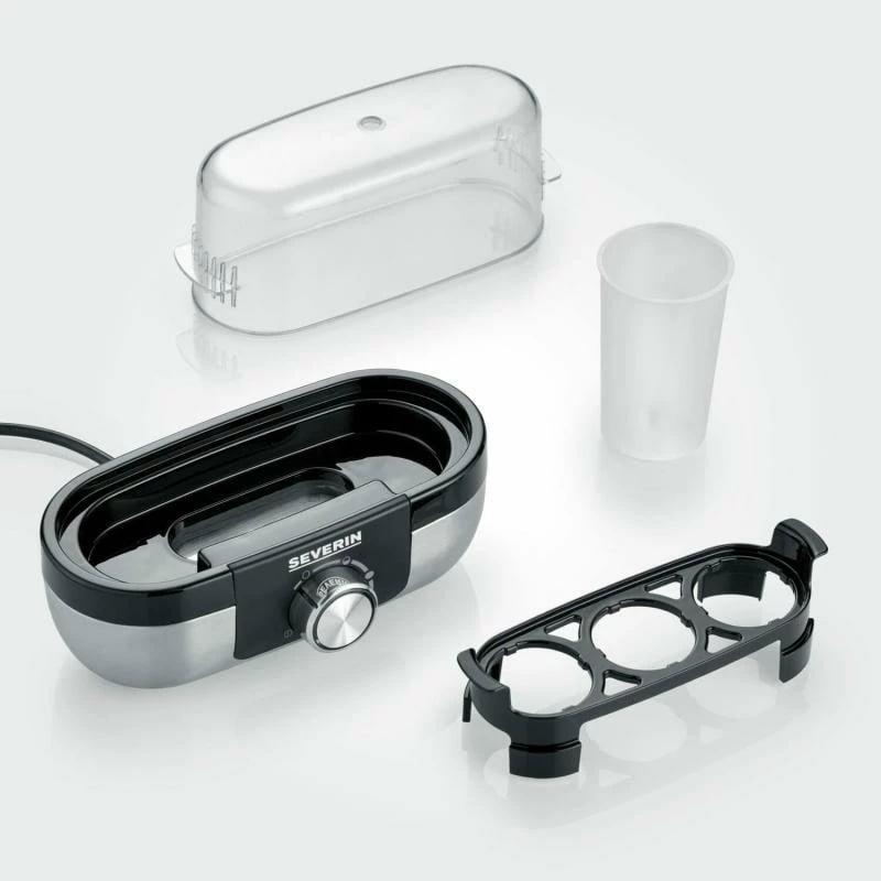 zjerëse vezësh Severin EK 3163, 3 vezë, çelik inoksi, e zezë