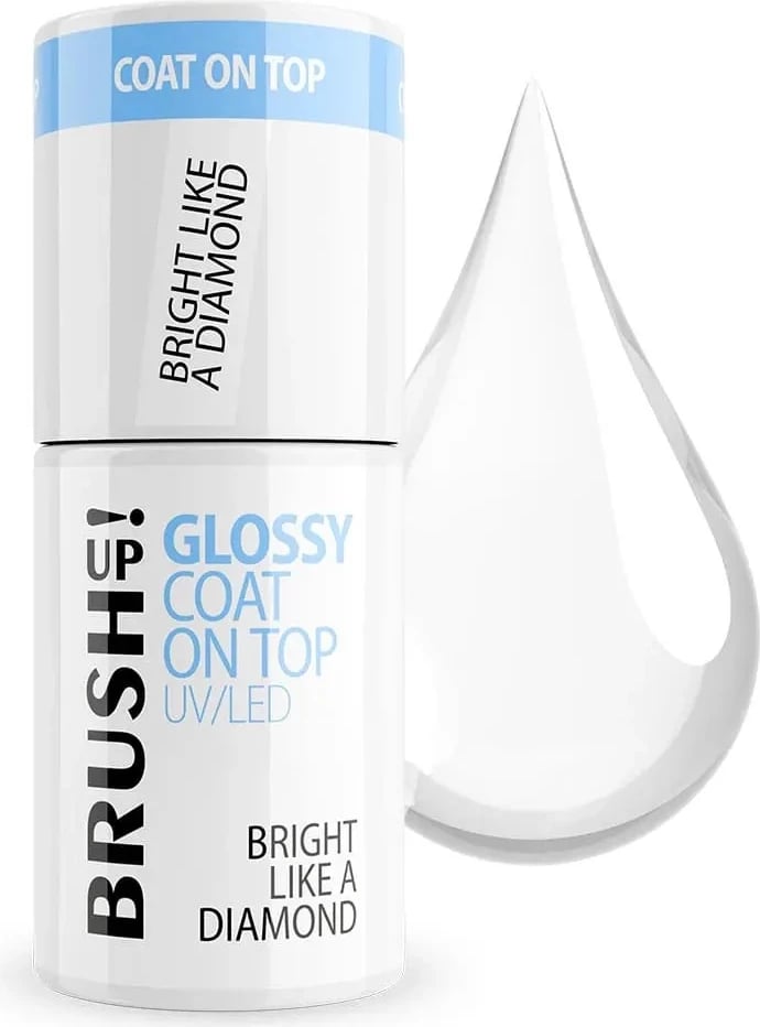 Top coat për thonj BrushUp! Glossy Coat On Top Hybrid Top Coat Bright Like A Diamond për femra 5g