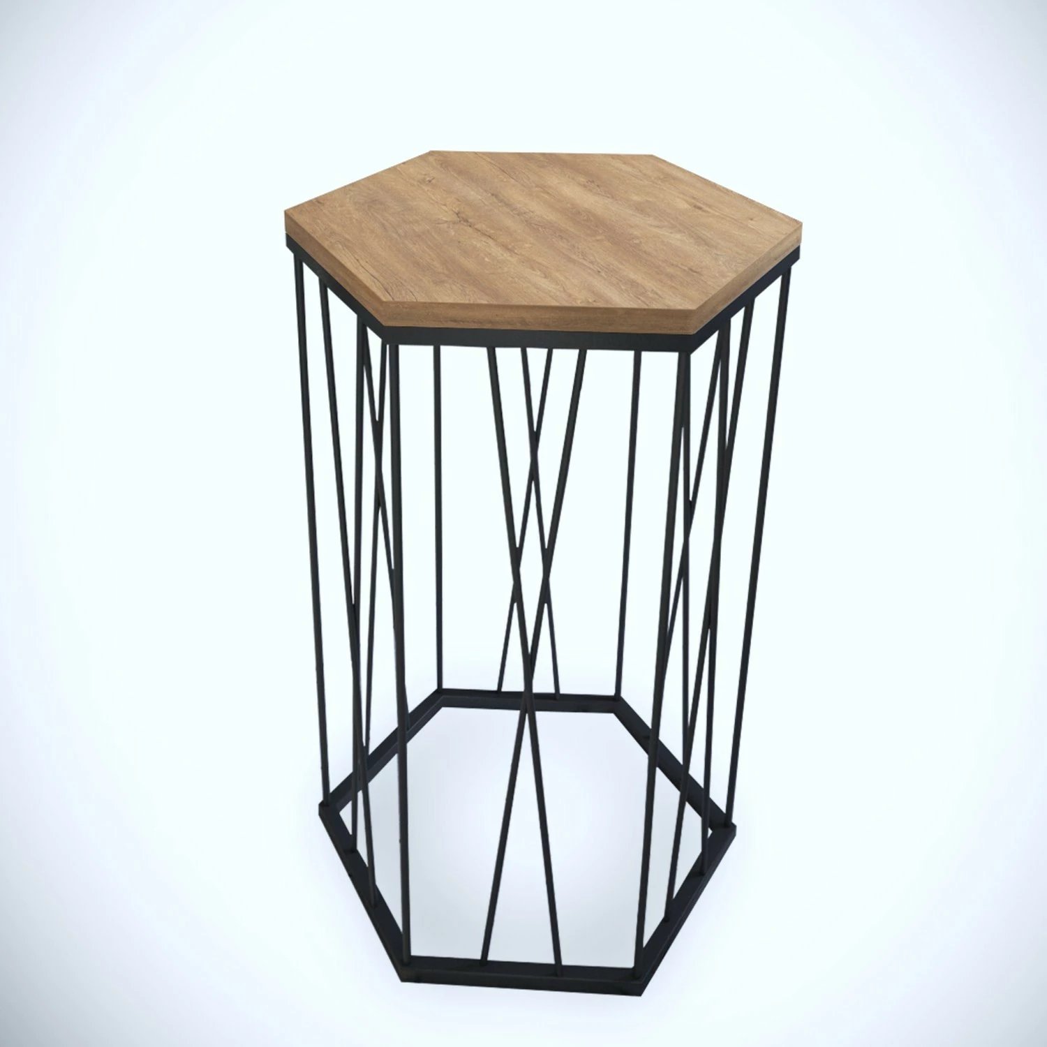 Tavolinë anësore Hanah Home, Cetrus Kafkas, ngjyrë lis i errët dhe e zezë