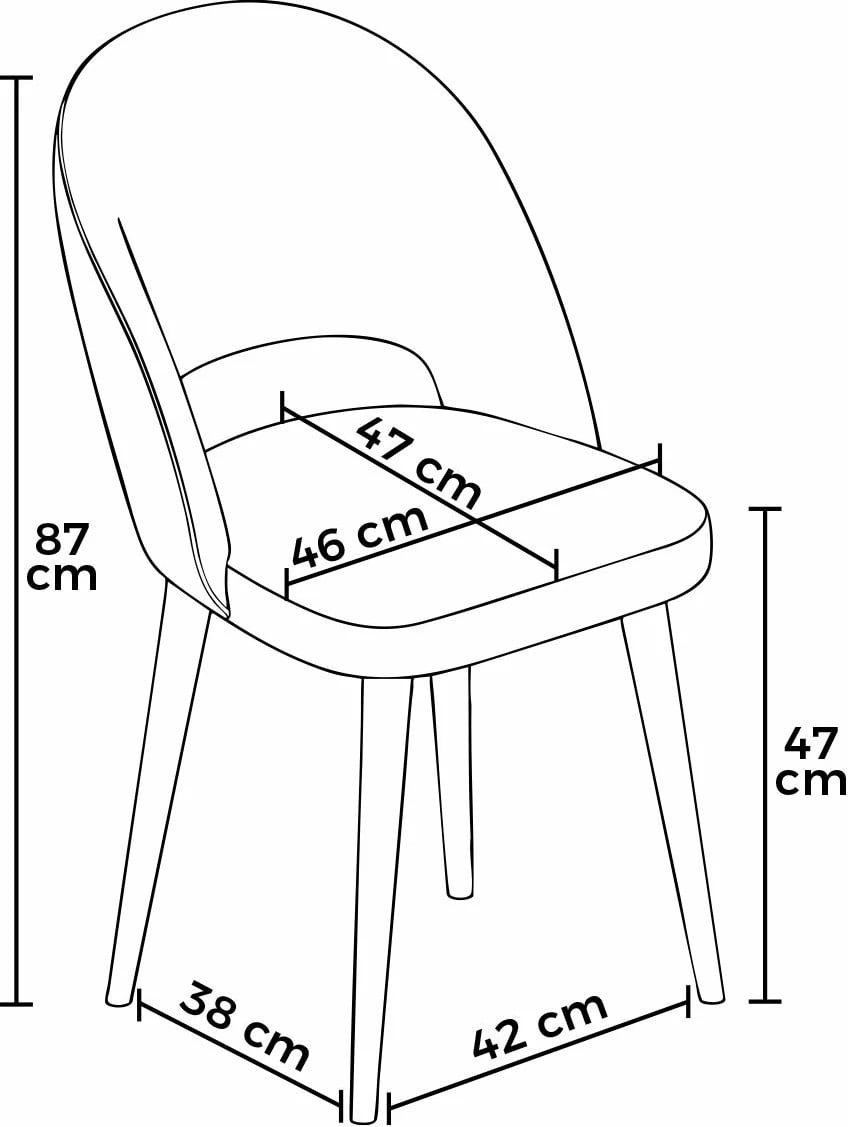 Set karrigesh (4 copë) Hanah Home, ngjyrë kapuçino, këmbë kromi