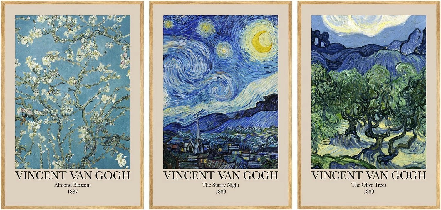 Pikturë dekorative me kornizë MDF (3 copa), Wallity, Huhu269, 50x70cm