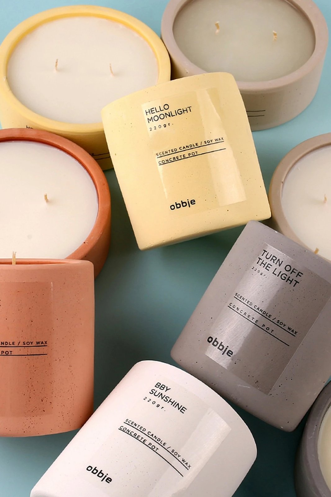 Qiri aromatik Aberto Design, Bby Sunshine, enë betoni, ngjyrë e bardhë