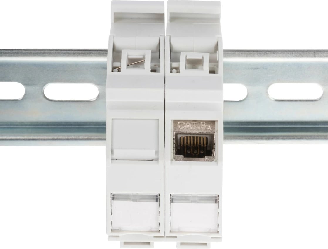 Adapter rrjeti Digitus Hutschinen për Keystone Module, RJ-45, IP20, bardhë