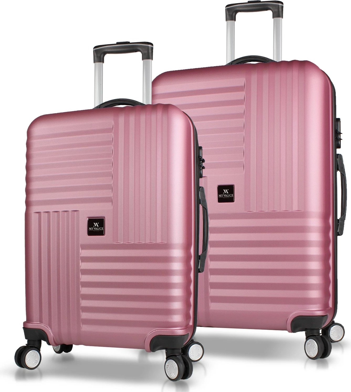 Set valixhesh (2 copë), ngjyrë rozë gold, Zoozie Bags, 8418