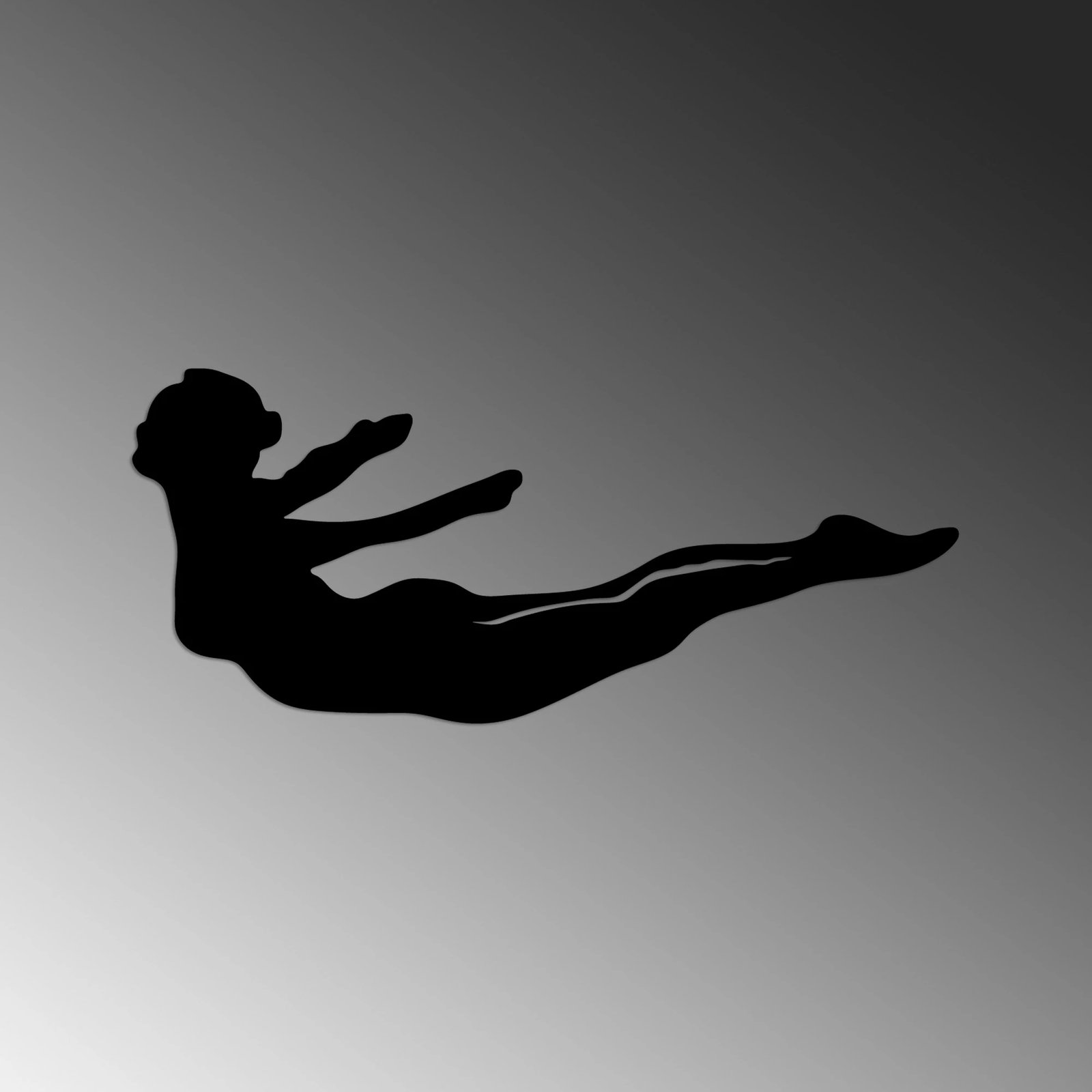 Aksesor dekorativ metalik për mur, Wallity Yoga 12, ngjyrë e zezë, 60x26cm