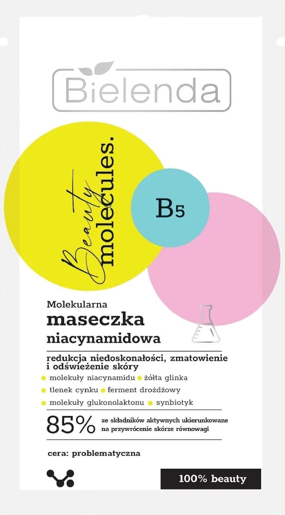 Maskë për fytyrë Bielenda Beauty Molecules Molecular Niacinamide për femra 8g