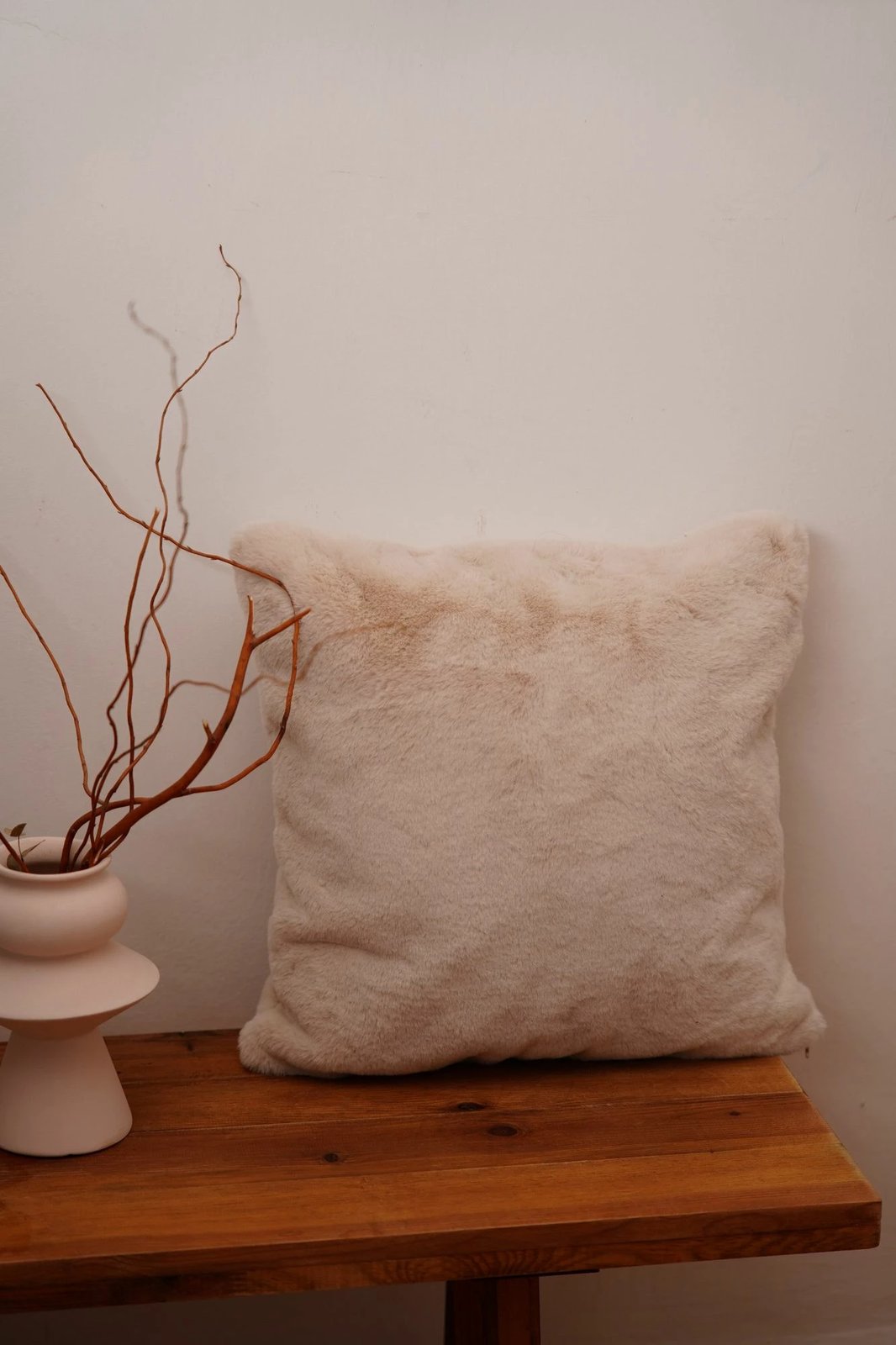 Jastëk mbulesë, pelush, bezhë, Evila Originals, 43x43cm