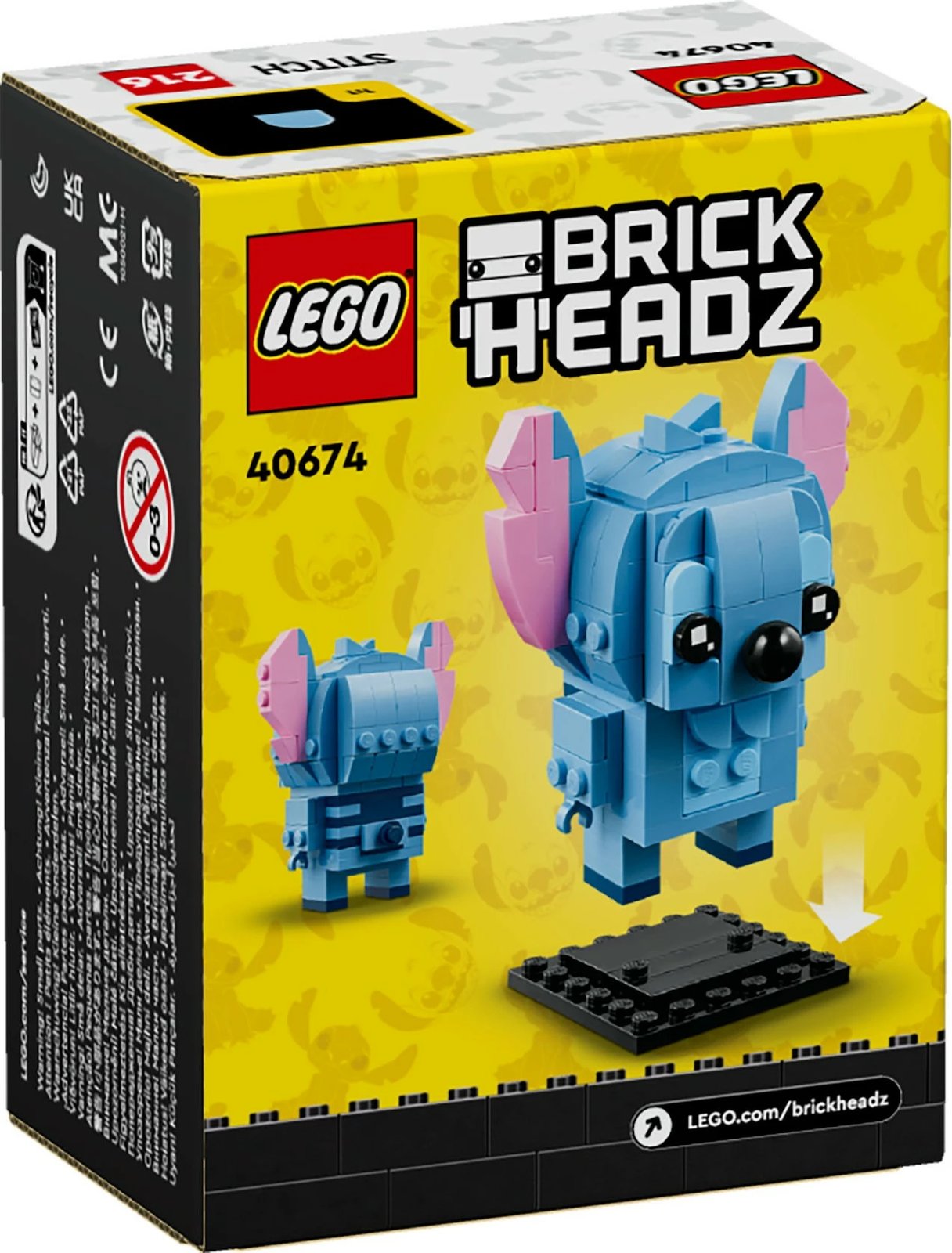 Set ndërtimi LEGO BrickHeadz 40674 Stitch, 152 pjesë, multikolor