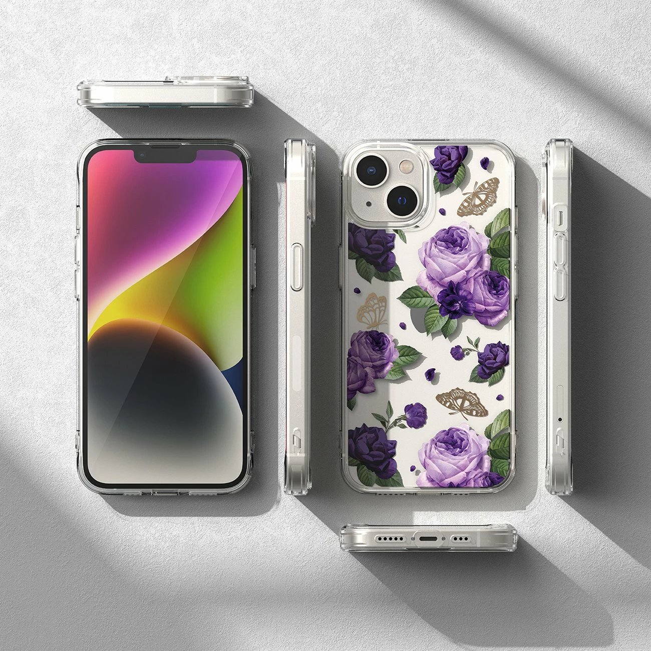 Mbështjellës Ringke Fusion Design për iPhone 14 Plus, FD637E29, transparent, vjollcë