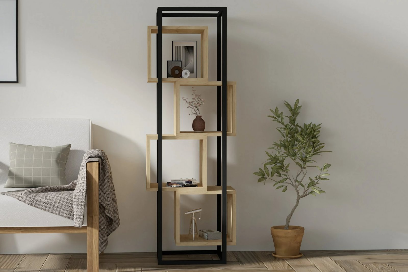 Raft librash Hanah Home, Rabant, ngjyrë Sapphire