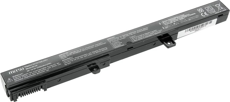 Bateri laptop Mitsu BC/AS-X451, 2200 mAh, 14.4-14.8V, e zezë