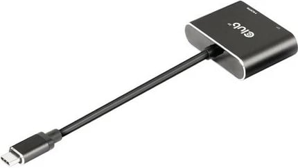 Adapter Club3D MST-Hub USB-C në DP/HDMI 4K60Hz, i zi