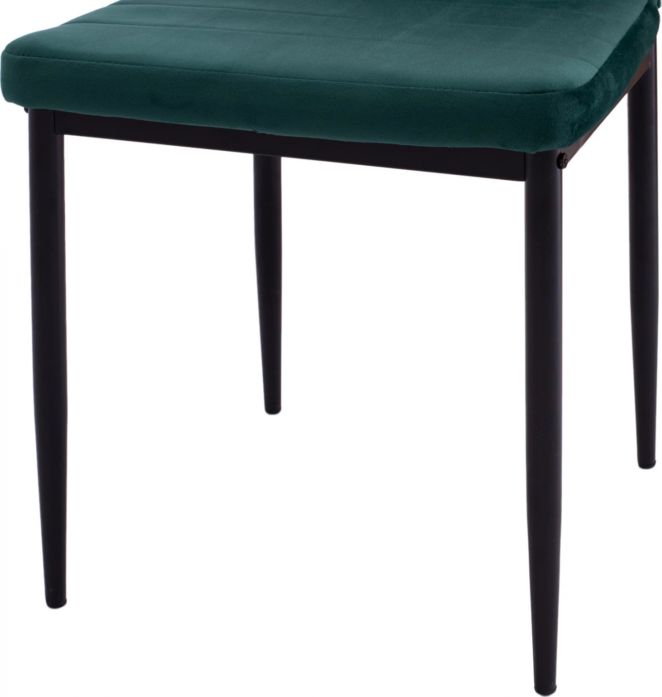 Karrige metalike FH0037.33, kadife e gjelbër, me kornizë metalike K/D, set prej 4 copë