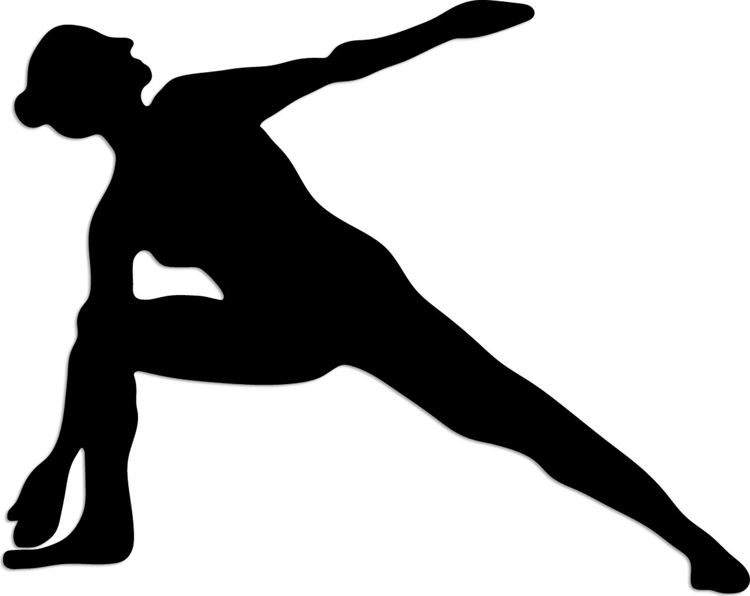 Aksesor dekorativ metalik për mur Wallity, Yoga 17, ngjyrë e zezë, 55x44cm