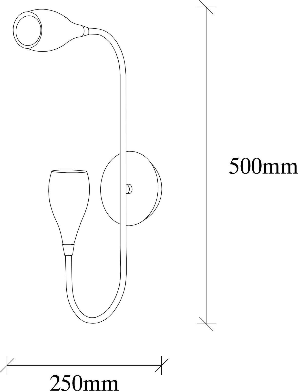 Llambë muri Opviq, Kadeh - 3211, ngjyrë e zezë, vintage, 25x25cm, lartësi 50cm Llambë muri Opviq, Kadeh - 3211, ngjyrë e zezë, vintage, 25x25cm, lartësi 50cm
