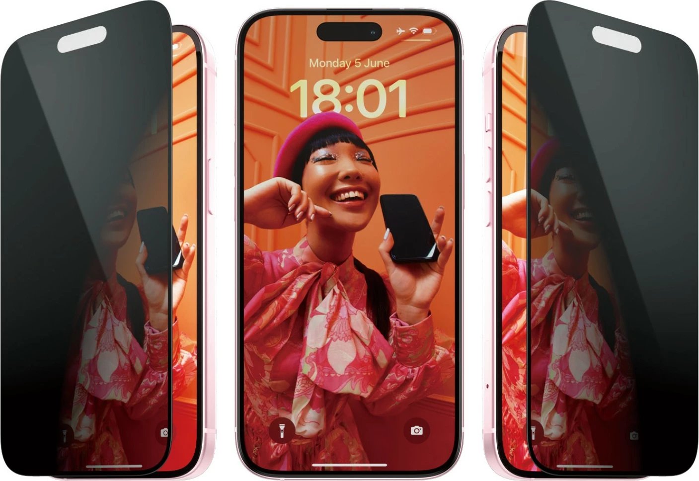Mbrojtës ekrani PanzerGlass Privacy për iPhone 15, EasyAligner