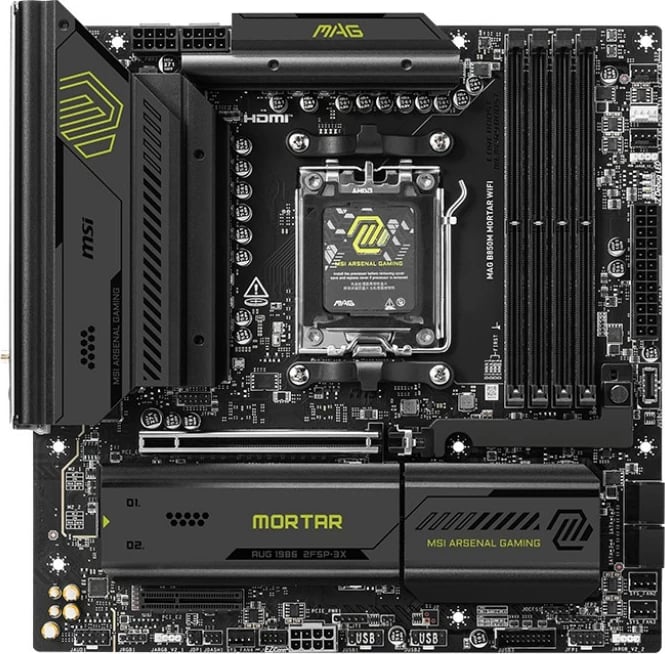 Pllakë amë MSI MAG B850M MORTAR WIFI, Socket AM5, micro ATX, DDR5, Wi-Fi 7, E zezë