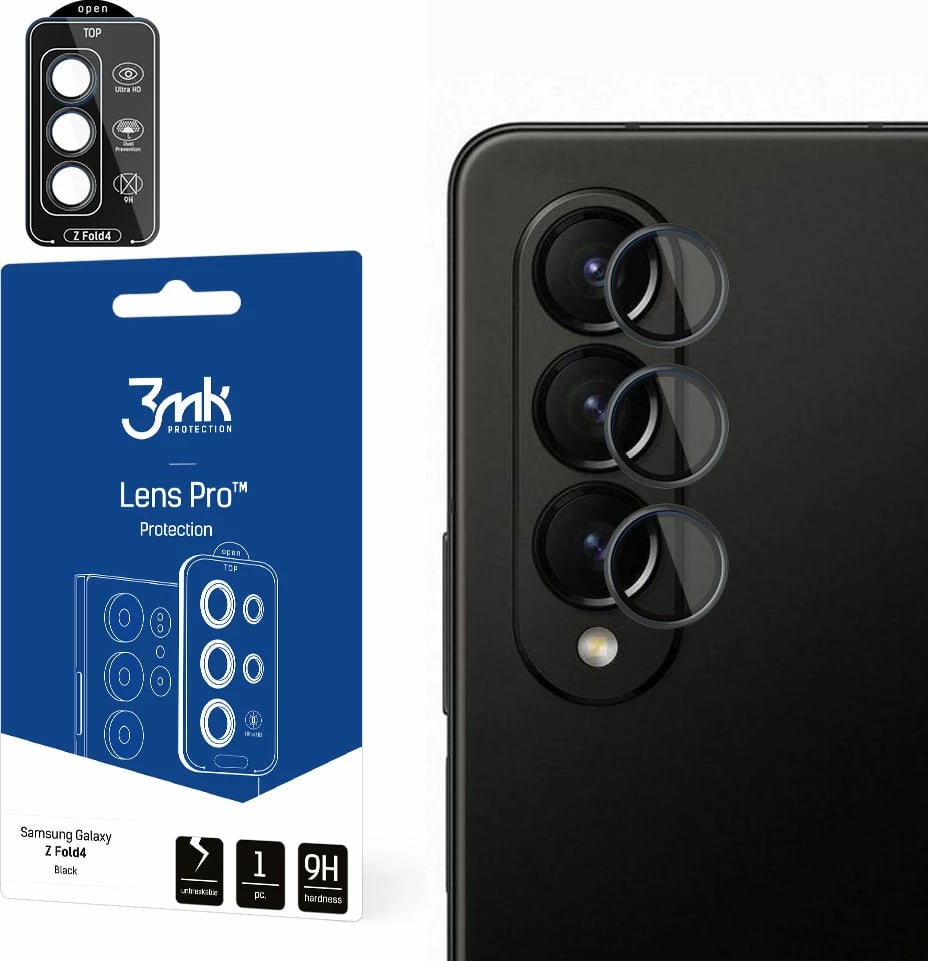 Mbrojtës xhami për kamerë Samsung Galaxy Z Fold 4 3mk Lens Protection Pro, Zi