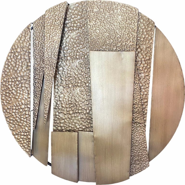 Dekor për mur Helios, metalik, ngjyrë ari, 82x7x82 cm