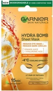 Maskë për sy Garnier Skin Tissue Orange Juice, 2 copë