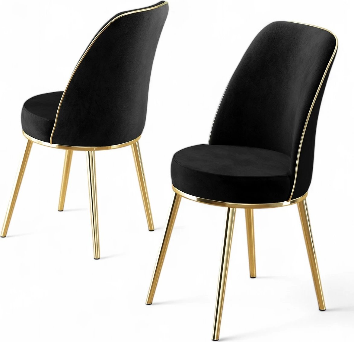 Set karrigesh (4 copë) Hanah Home, Pefa, e zezë, ari