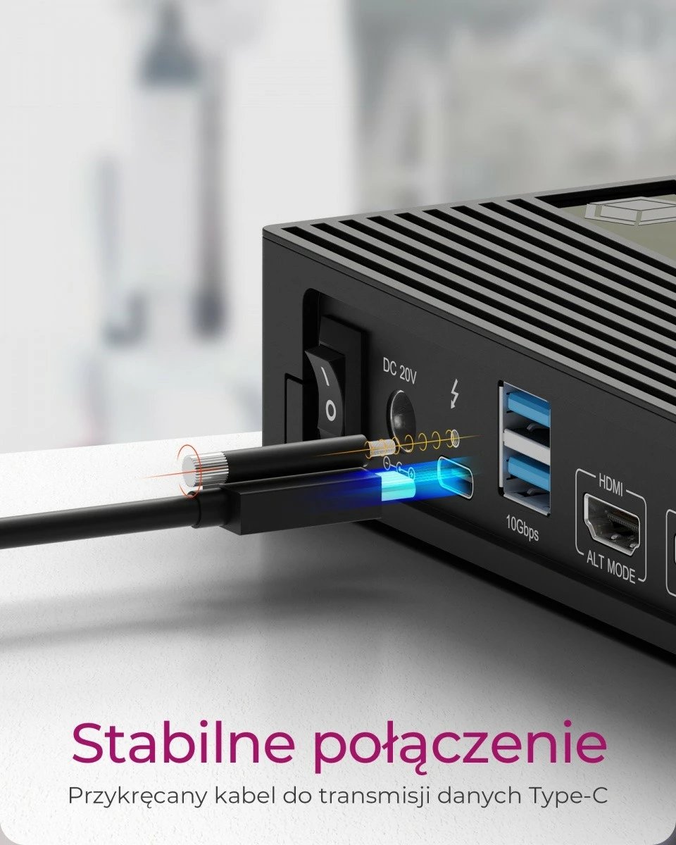 Docking station IcyBox IB-DK2246AC 11-në-1, HDMI, DP, LAN, USB Type-C, e zezë