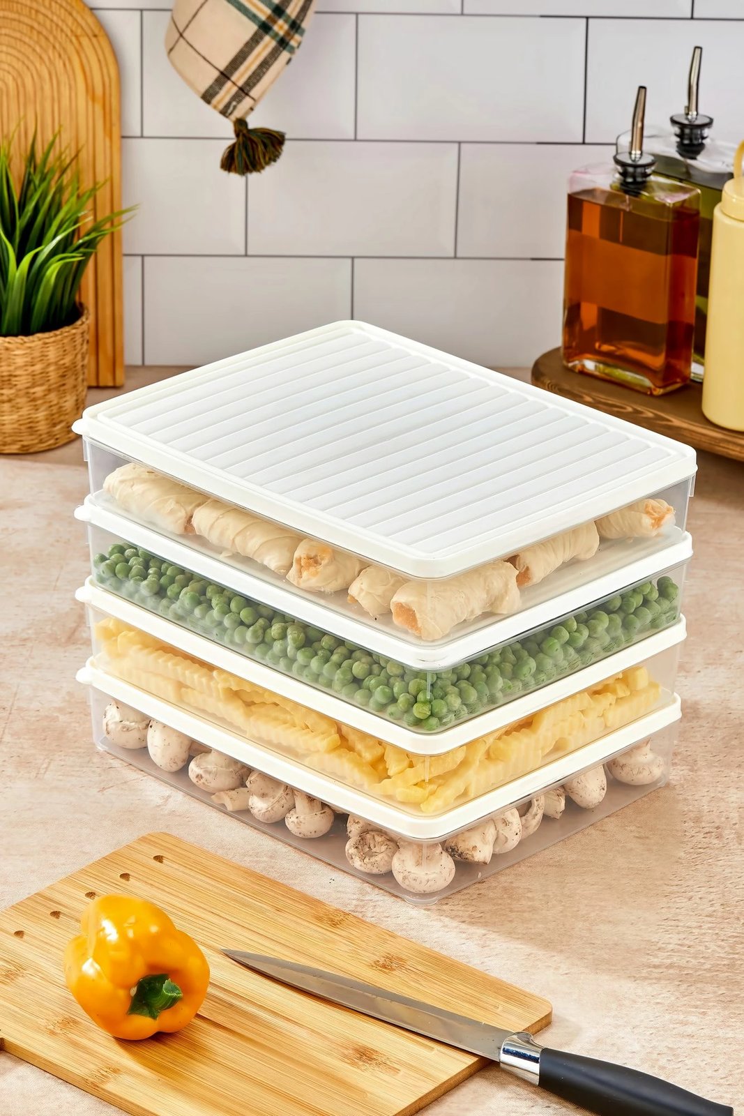 Set kuti plastike për organizim, të bardha, 4 copë, VİTABOX4'LÜ-BEYAZ, 2.8L