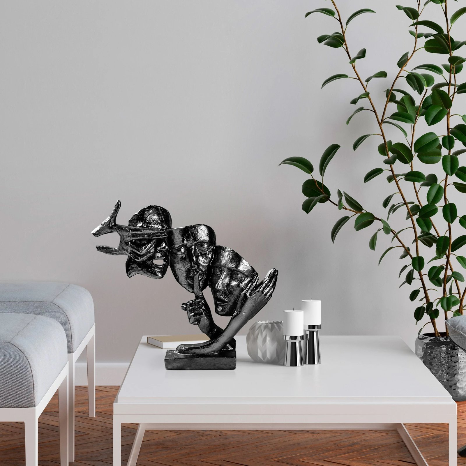 Objekt dekorativ Evila Originals, Yak-034-C, ngjyrë e zezë