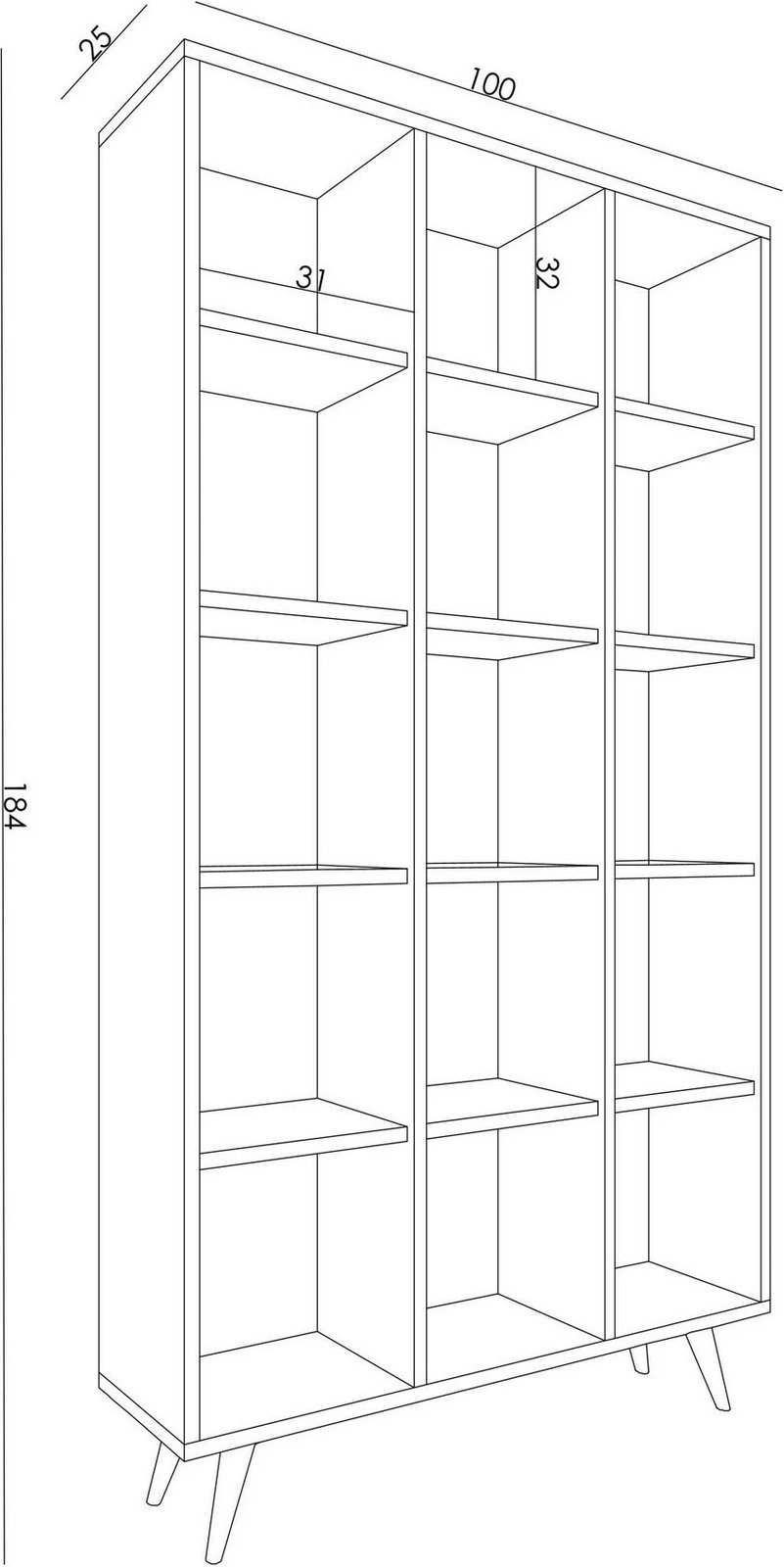 Raft librash Hanah Home, Zipa - mermer Ephesus, ngjyrë lisi