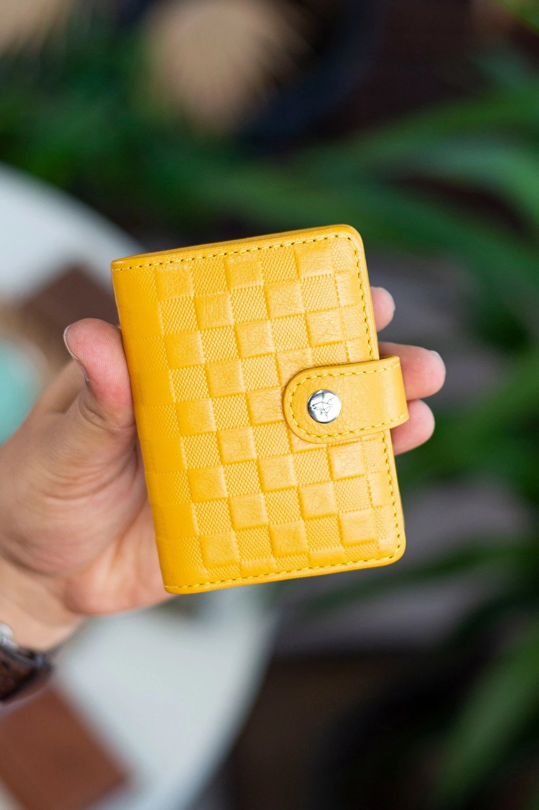 Portofol unisex Zoozie Bags, ngjyrë mustard, Pekin