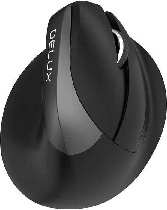Maus vertikal Delux M618 Mini Jet black, wireless, 4000 DPI, RGB, i zi