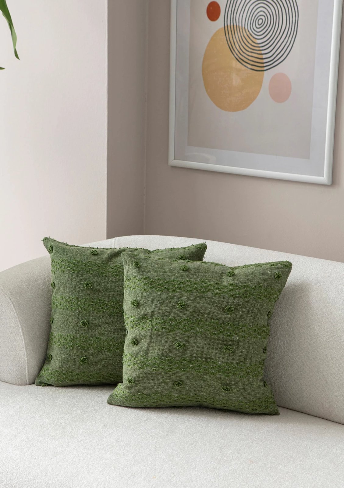 Set mbulesash për jastëk (2 copë), Evila Originals, Tuffet, e gjelbër v4