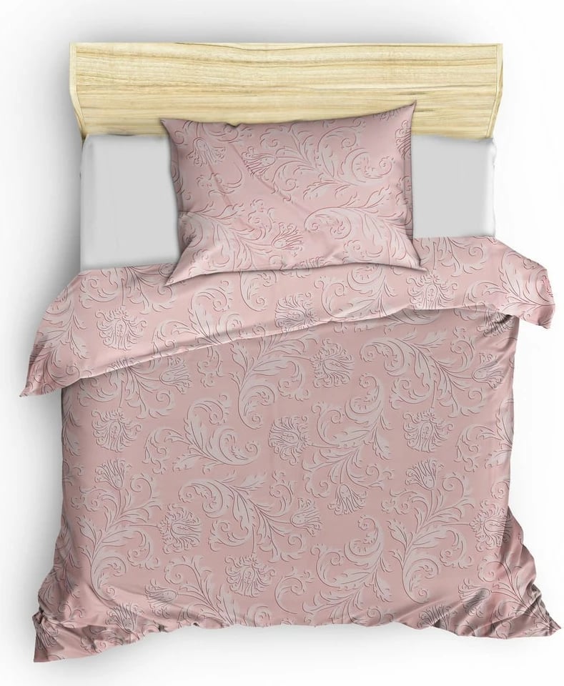 Set mbulesë jorgani njëpersonëshe satin, ngjyrë pluhur, L'essentiel, Verano